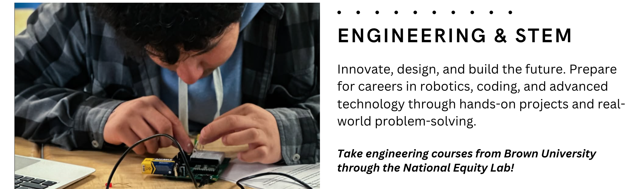 HEALTH + MEDICINE PATHWAY Gain real-world experience through internships, lab-based coursework, and health-related projects. Pathways to High-Demand Careers Hands-on Learning & Internships